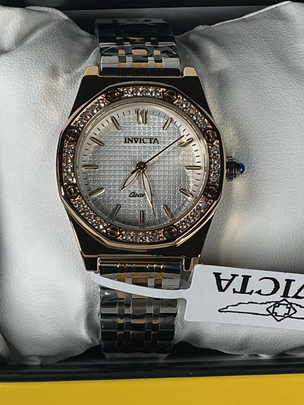 Invicta Women’s Rose Gold and Silver Crystal Bezel Watch 69368